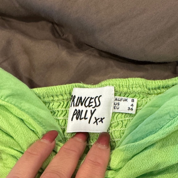 Princess Polly Lime Green Ruched Blouse - Picture 2 of 3